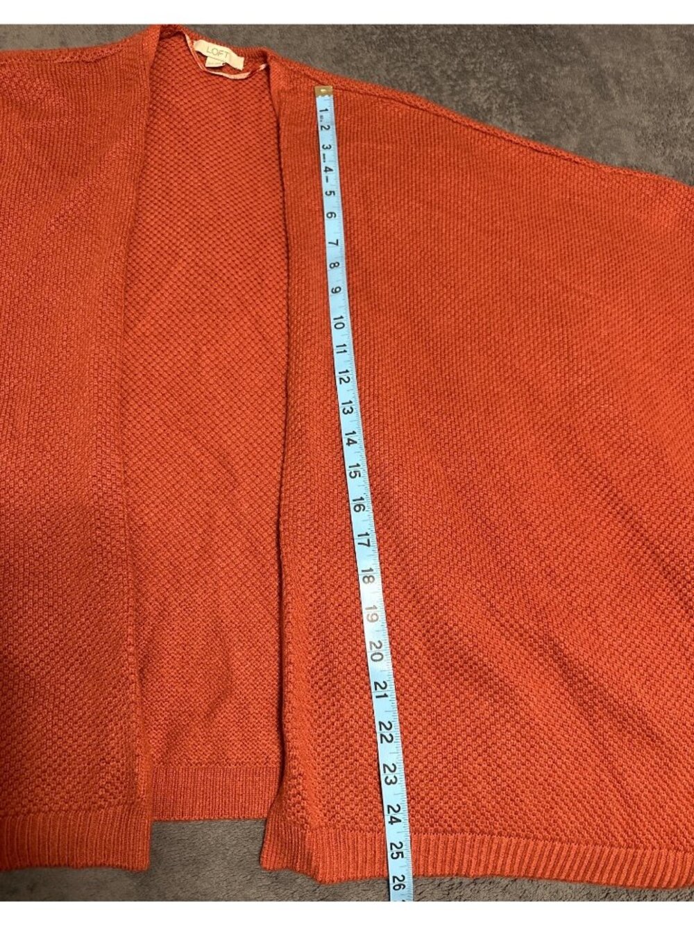 Loft Open Front Rust Orange Cardigan XS/S Lightweight Knit Women’s Layering Swea - Picture 9 of 9
